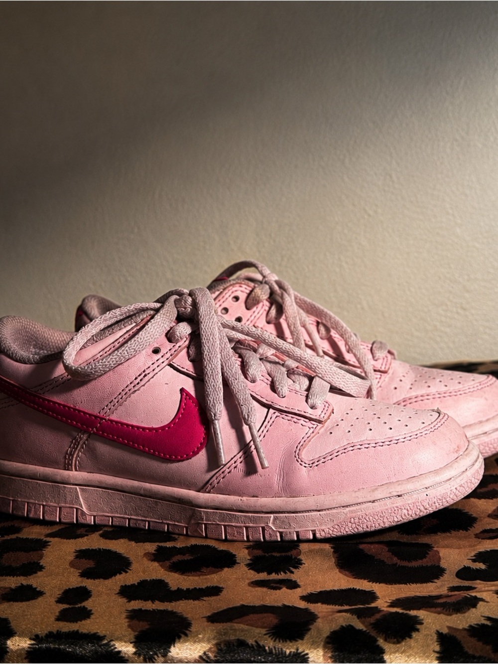 Nike Women’s Pink Sneakers with Hot Pink Swoosh